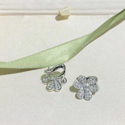 [Lumi Jewellery]FRIVOLE SILVER FLOWER DIAMOND EARRINGS