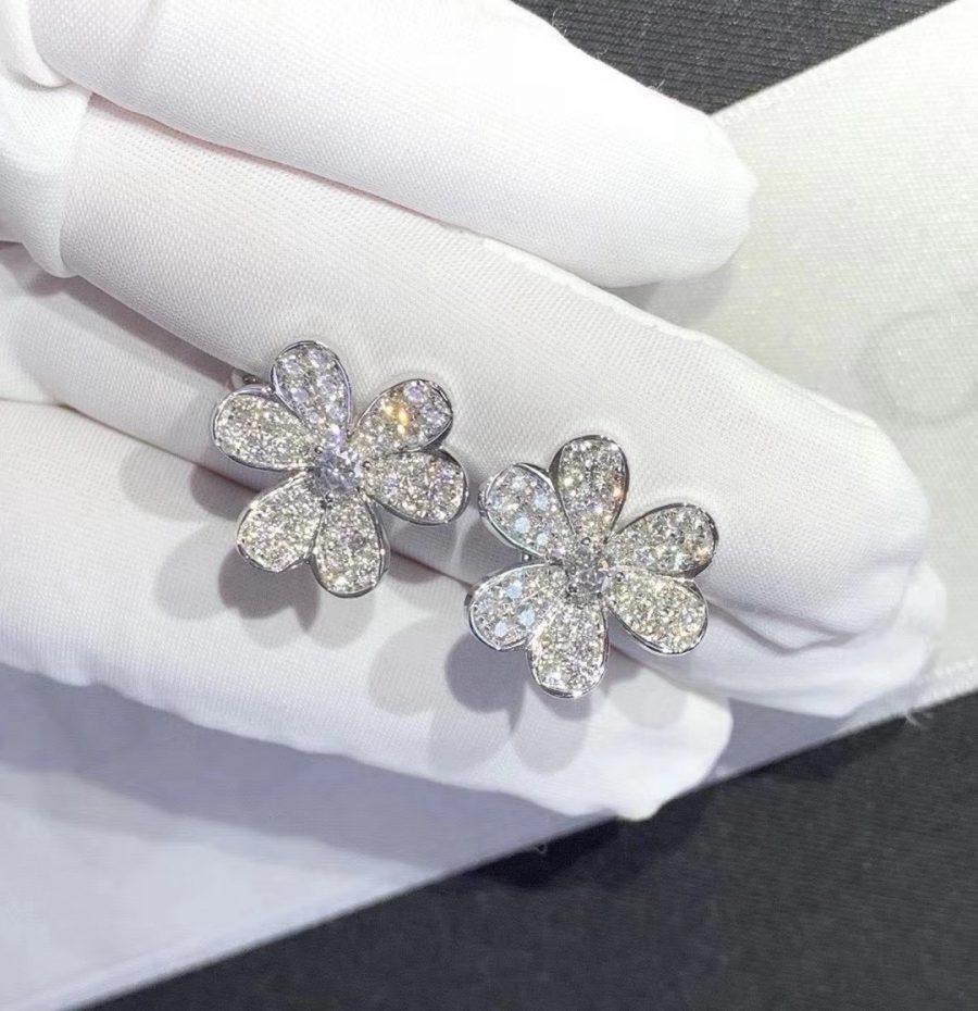 [Lumi Jewellery]FRIVOLE SILVER FLOWER DIAMOND EARRINGS