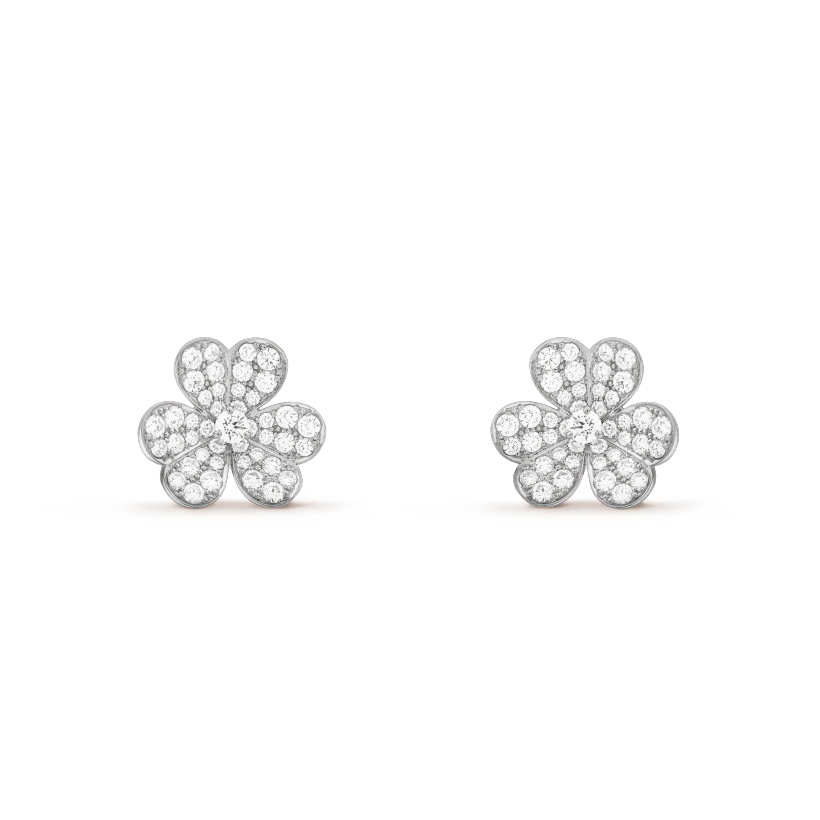 [Lumi Jewellery]FRIVOLE SILVER FLOWER DIAMOND EARRINGS