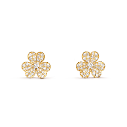 [Lumi Jewellery]FRIVOLE GOLD FLOWER DIAMOND EARRINGS