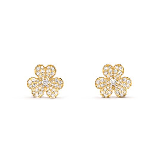 [Lumi Jewellery]FRIVOLE GOLD FLOWER DIAMOND EARRINGS