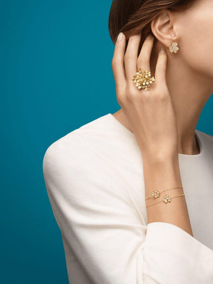 [Lumi Jewellery]FRIVOLE GOLD FLOWER DIAMOND EARRINGS