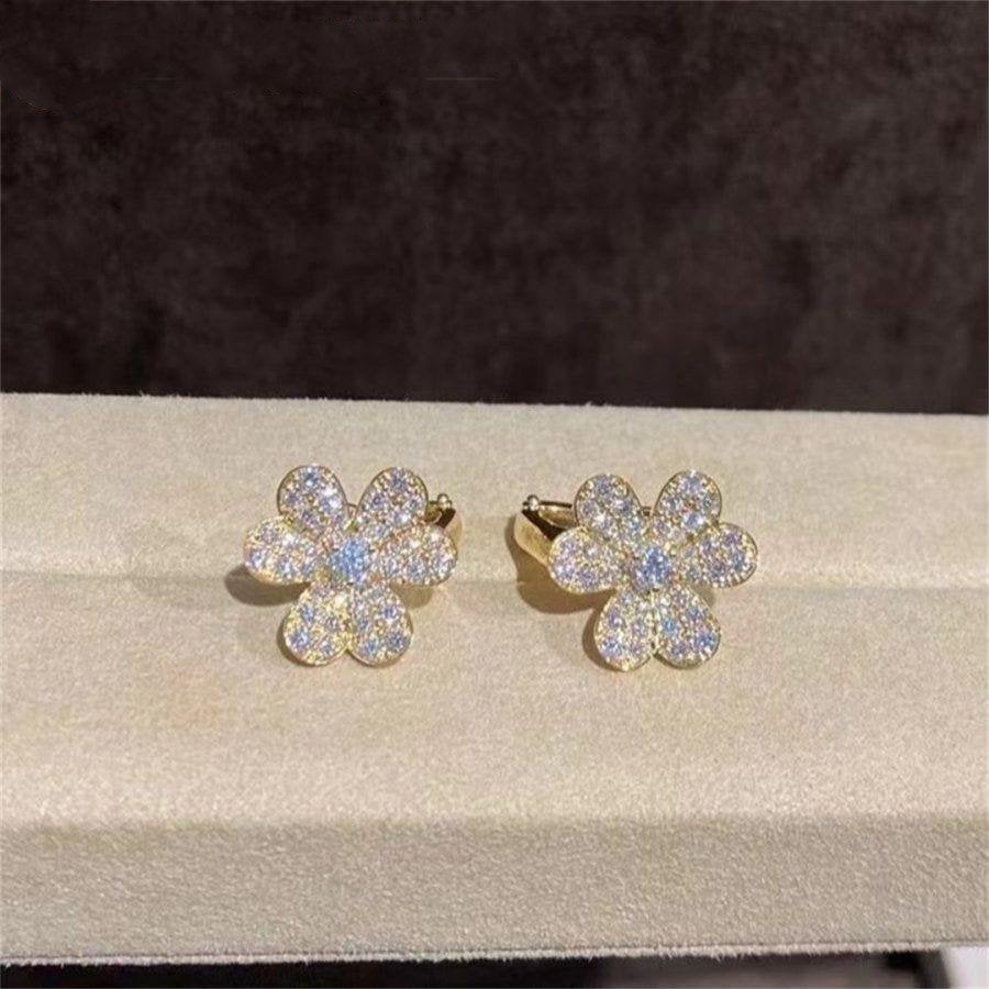 [Lumi Jewellery]FRIVOLE GOLD FLOWER DIAMOND EARRINGS