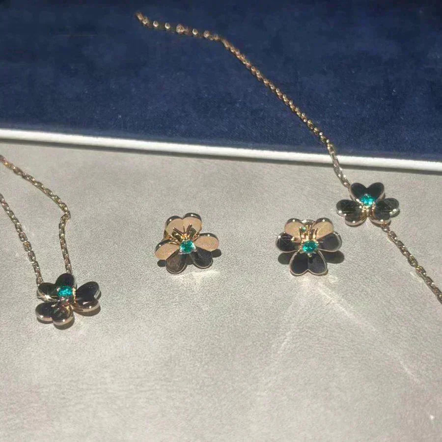 [Lumi Jewellery]FRIVOLE  FLOWER MALACHITE EARRINGS