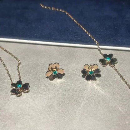 [Lumi Jewellery]FRIVOLE  FLOWER MALACHITE EARRINGS