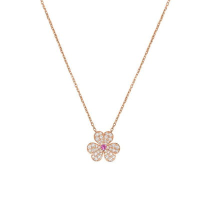 [Lumi Jewellery]FRIVOLE ROSE GOLD FLOWER DIAMOND NECKLACE