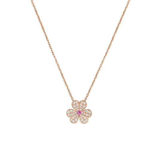 [Lumi Jewellery]FRIVOLE ROSE GOLD FLOWER DIAMOND NECKLACE