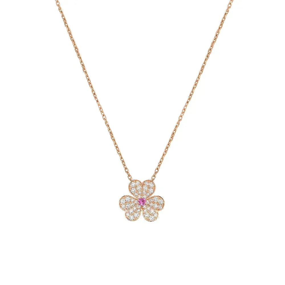[Lumi Jewellery]FRIVOLE ROSE GOLD FLOWER DIAMOND NECKLACE