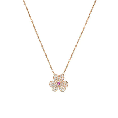 [Lumi Jewellery]FRIVOLE ROSE GOLD FLOWER DIAMOND NECKLACE