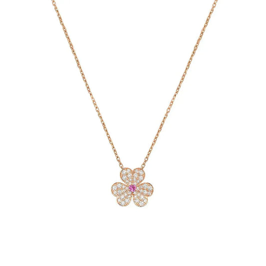 [Lumi Jewellery]FRIVOLE ROSE GOLD FLOWER DIAMOND NECKLACE
