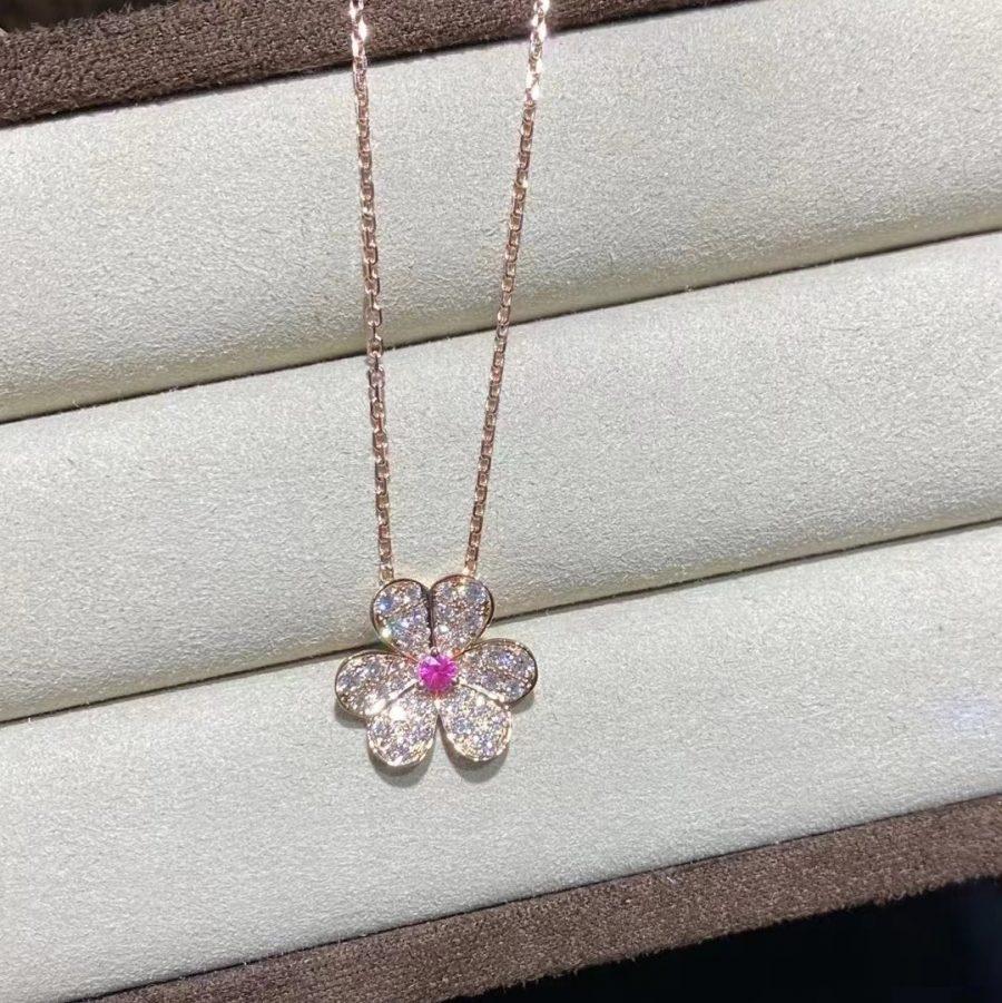 [Lumi Jewellery]FRIVOLE ROSE GOLD FLOWER DIAMOND NECKLACE