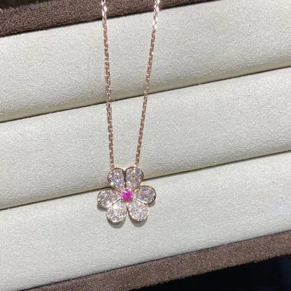 [Lumi Jewellery]FRIVOLE ROSE GOLD FLOWER DIAMOND NECKLACE