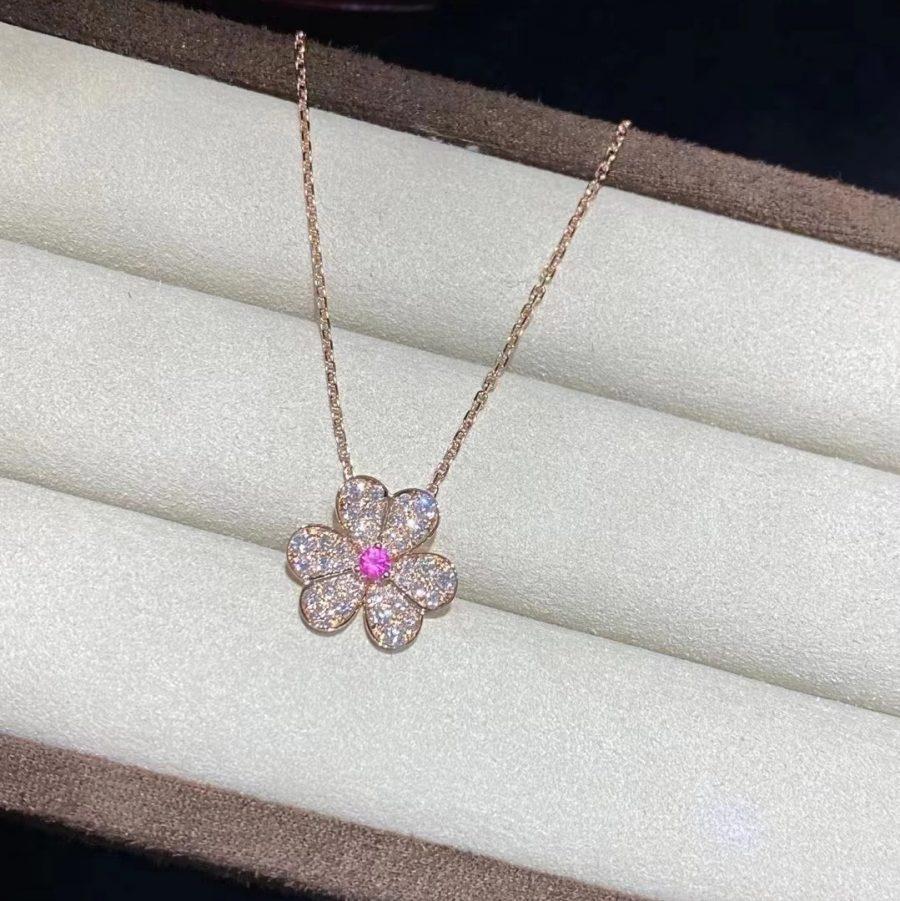 [Lumi Jewellery]FRIVOLE ROSE GOLD FLOWER DIAMOND NECKLACE