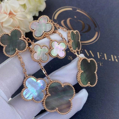 [Lumi Jewellery]CLOVER EARRINGS DARK MOP 4 MOTIFS ROSE GOLD