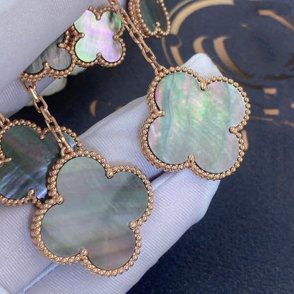 [Lumi Jewellery]CLOVER EARRINGS DARK MOP 4 MOTIFS ROSE GOLD