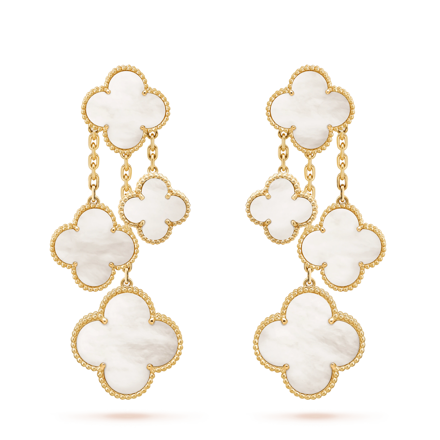[Lumi Jewellery]CLOVER EARRINGS WHITE MOP 4 MOTIFS GOLD