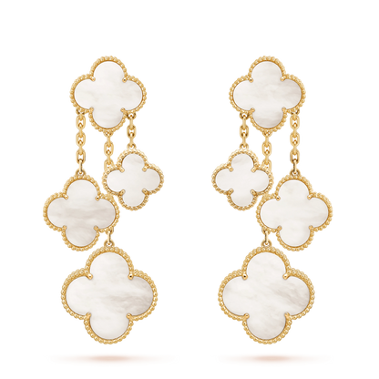 [Lumi Jewellery]CLOVER EARRINGS WHITE MOP 4 MOTIFS GOLD