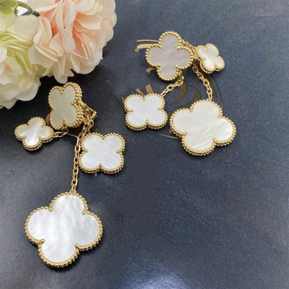 [Lumi Jewellery]CLOVER EARRINGS WHITE MOP 4 MOTIFS GOLD