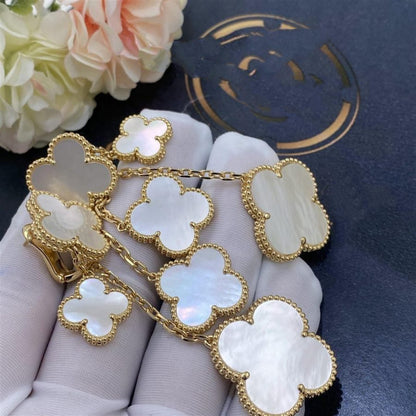 [Lumi Jewellery]CLOVER EARRINGS WHITE MOP 4 MOTIFS GOLD