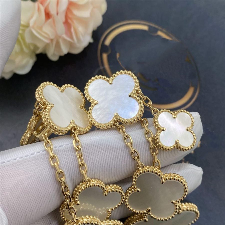 [Lumi Jewellery]CLOVER EARRINGS WHITE MOP 4 MOTIFS GOLD