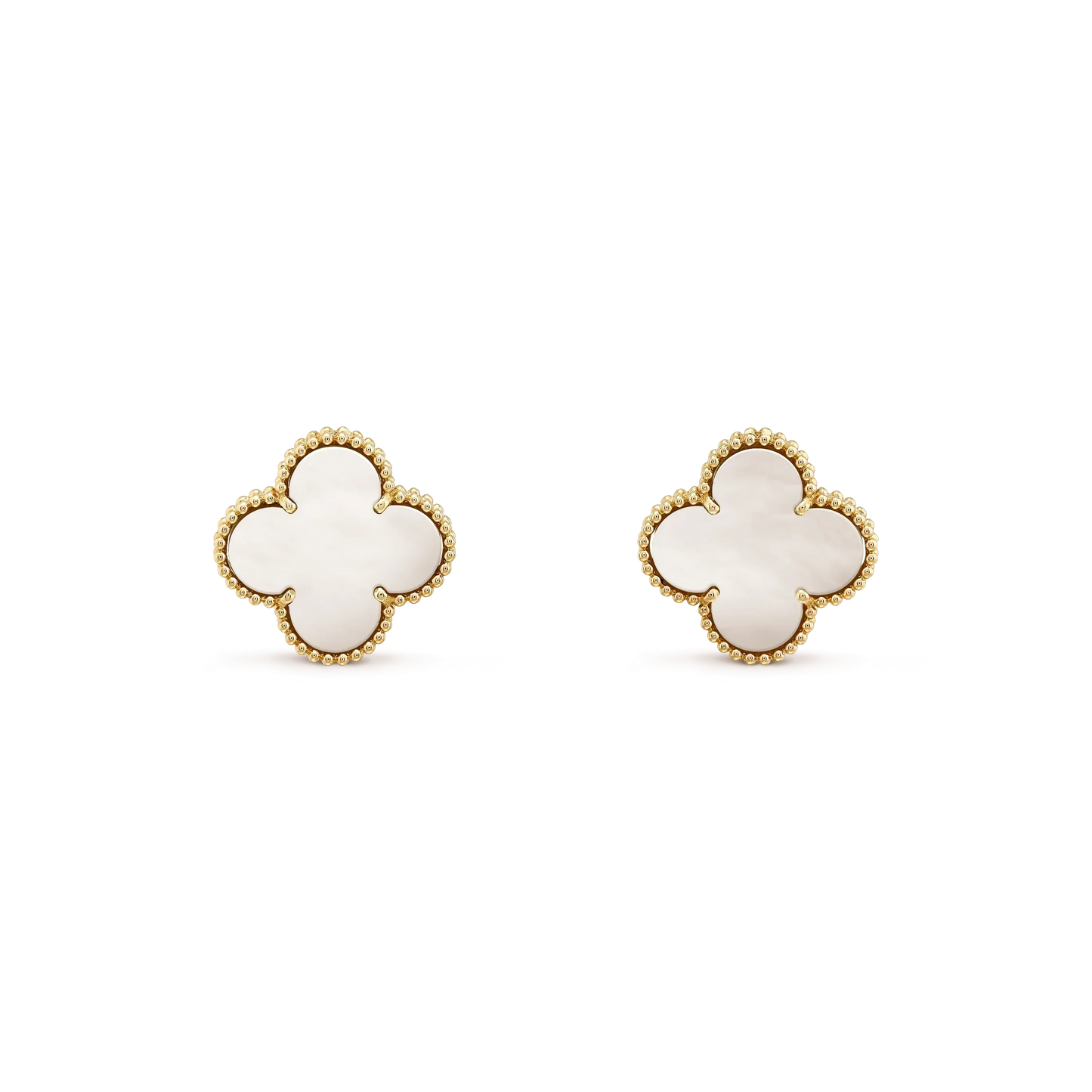 [Lumi Jewellery]CLOVER MEDIUM 1 MOTIFS  WHITE MOP STUD EARRINGS