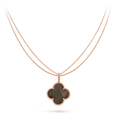 [Lumi Jewellery]CLOVER 25MM GOLD DARK MOP BIG CLOVER NECKLACE