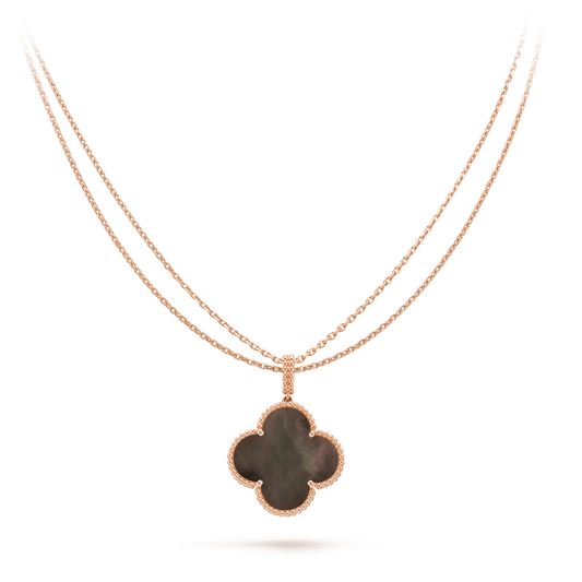 [Lumi Jewellery]CLOVER 25MM GOLD DARK MOP BIG CLOVER NECKLACE
