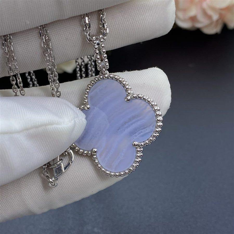 [Lumi Jewellery]CLOVER SILVER CHALCEDONY BIG CLOVER NECKLACE
