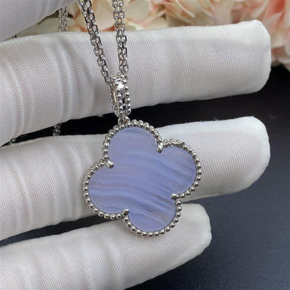 [Lumi Jewellery]CLOVER SILVER CHALCEDONY BIG CLOVER NECKLACE