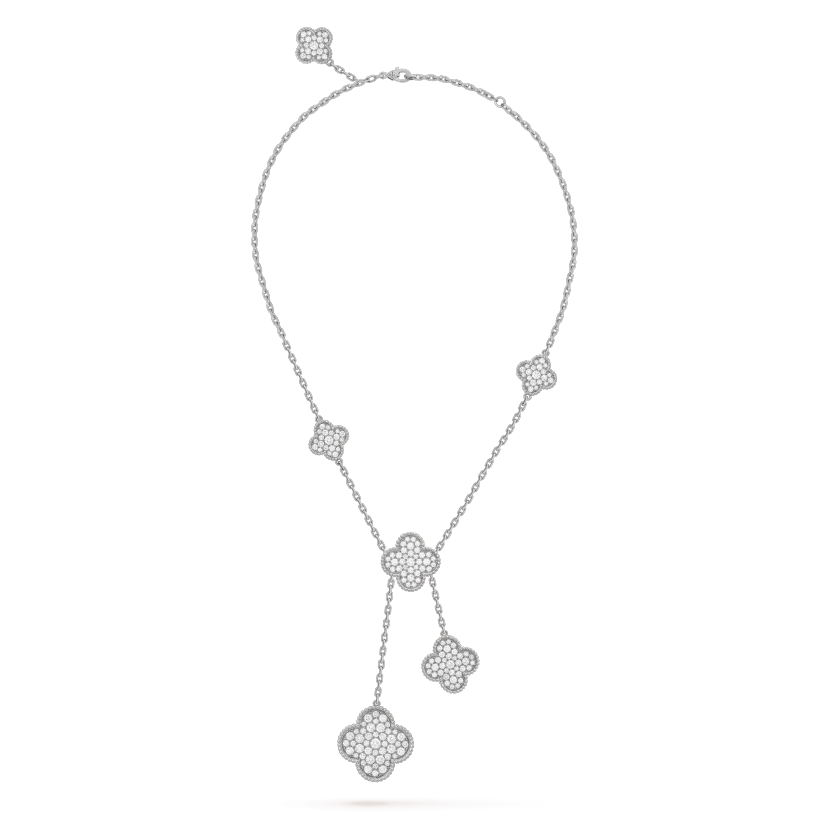 [Lumi Jewellery]CLOVER 5 MOTIFS SILVER DIAMONDS NECKLACE