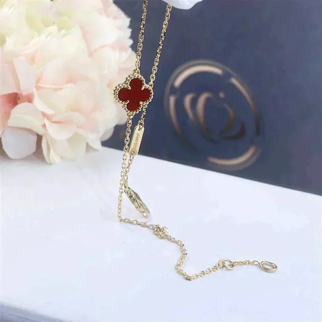 [Lumi Jewellery]CLOVER  CARNELIAN SINGLE FLOWER BRACELET
