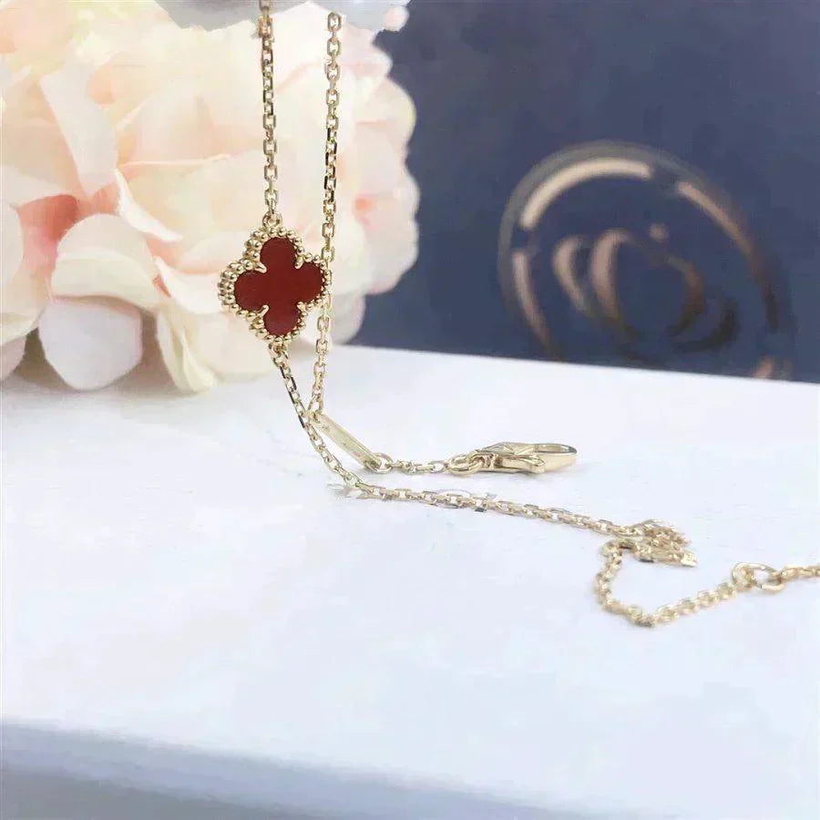 [Lumi Jewellery]CLOVER  CARNELIAN SINGLE FLOWER BRACELET