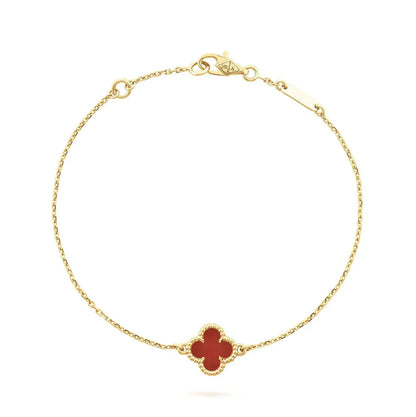 [Lumi Jewellery]CLOVER  CARNELIAN SINGLE FLOWER BRACELET
