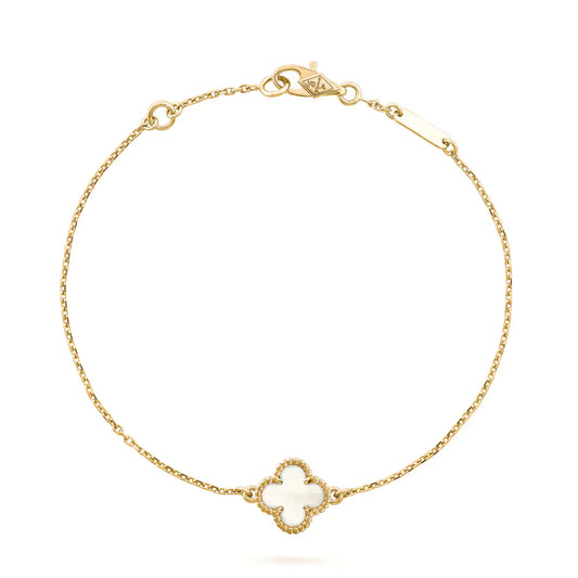 [Lumi Jewellery]CLOVER WHITE MOP SINGLE FLOWER BRACELET