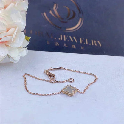 [Lumi Jewellery]CLOVER WHITE MOP SINGLE FLOWER BRACELET