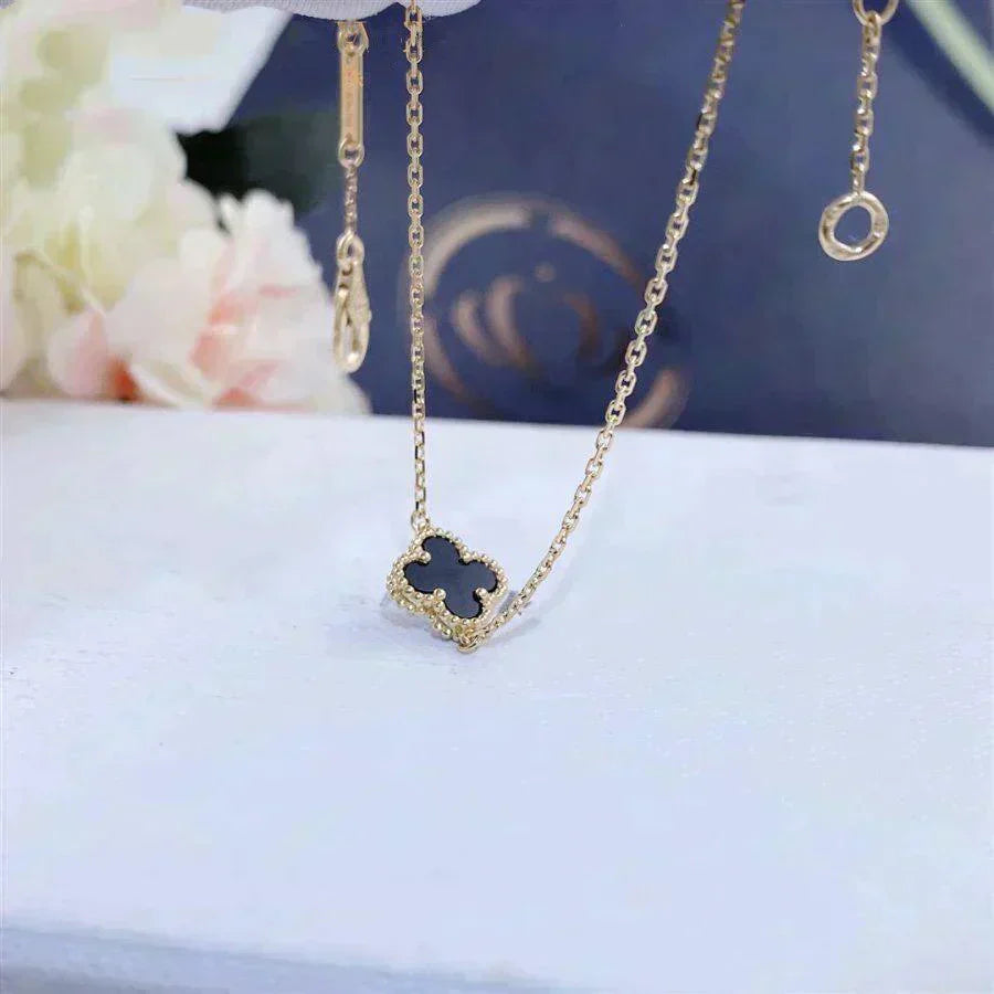[Lumi Jewellery]CLOVER ONYX SINGLE FLOWER BRACELET