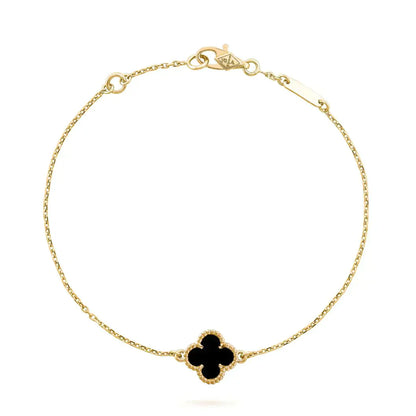 [Lumi Jewellery]CLOVER ONYX SINGLE FLOWER BRACELET
