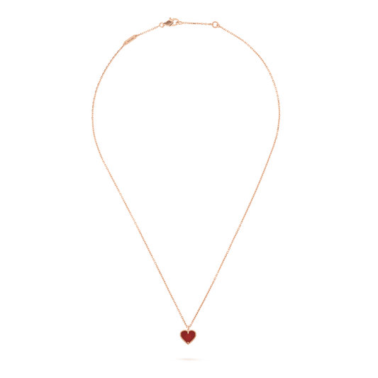 [Lumi Jewellery]SWEET CLOVER CARNELIAN HEART NECKLACE