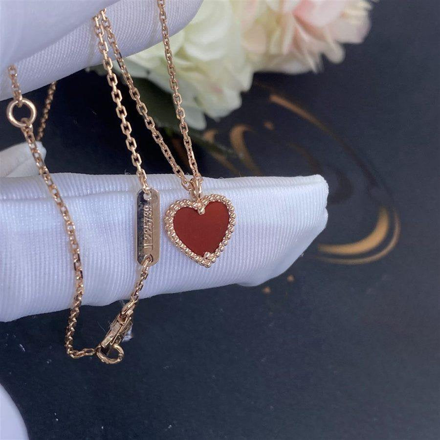 [Lumi Jewellery]SWEET CLOVER CARNELIAN HEART NECKLACE