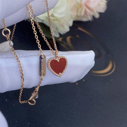 [Lumi Jewellery]SWEET CLOVER CARNELIAN HEART NECKLACE