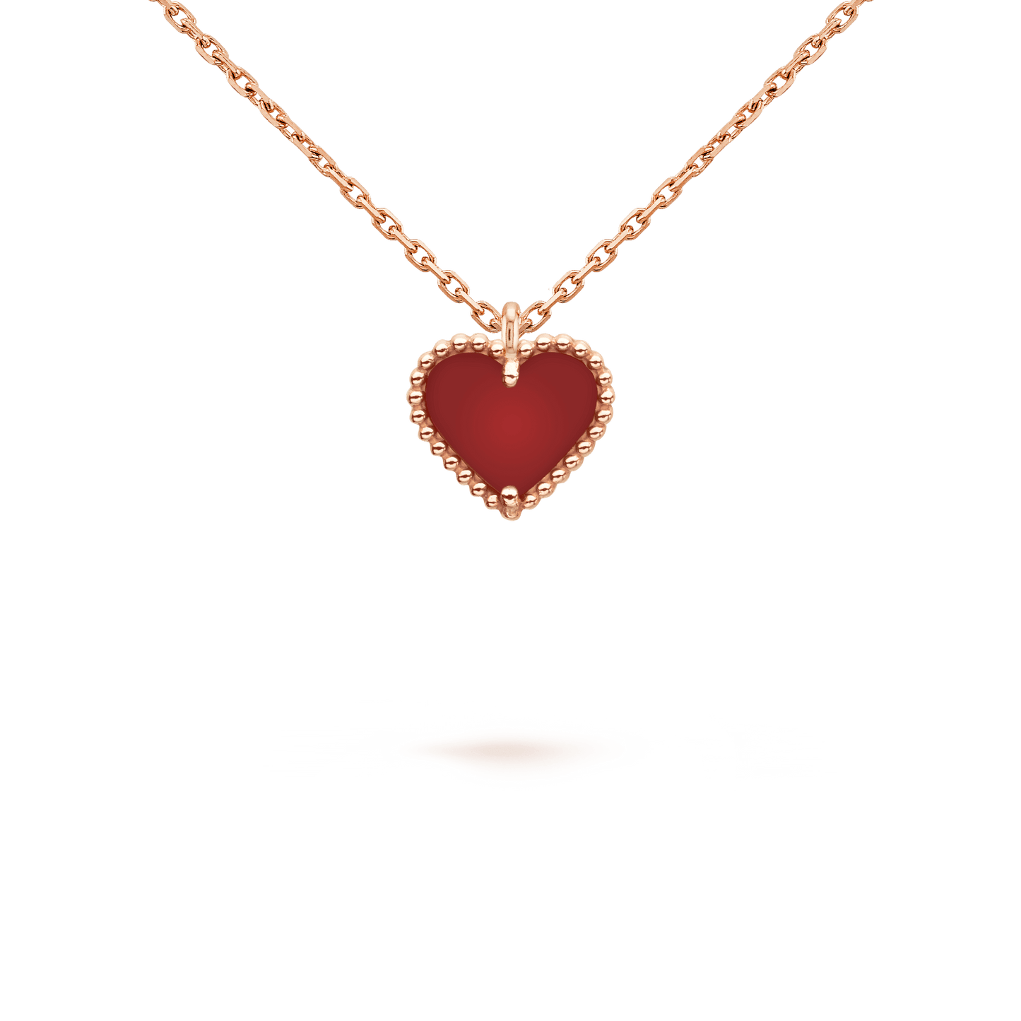 [Lumi Jewellery]SWEET CLOVER CARNELIAN HEART NECKLACE