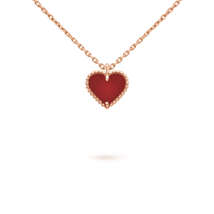 [Lumi Jewellery]SWEET CLOVER CARNELIAN HEART NECKLACE