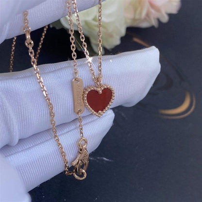 [Lumi Jewellery]SWEET CLOVER CARNELIAN HEART NECKLACE