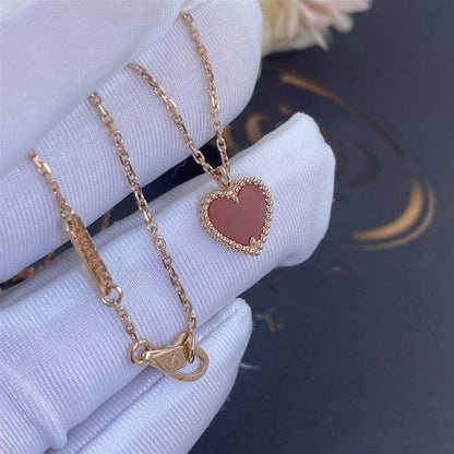 [Lumi Jewellery]SWEET CLOVER CARNELIAN HEART NECKLACE