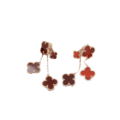 [Lumi Jewellery]CLOVER EARRINGS CARNELIAN 4 MOTIFS PINK GOLD