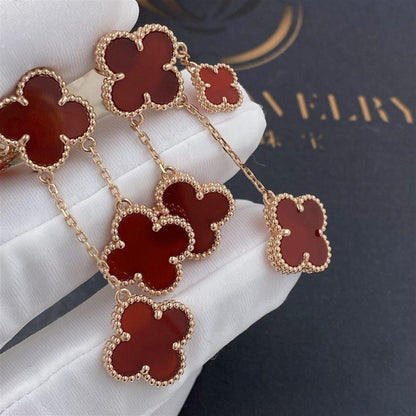 [Lumi Jewellery]CLOVER EARRINGS CARNELIAN 4 MOTIFS PINK GOLD
