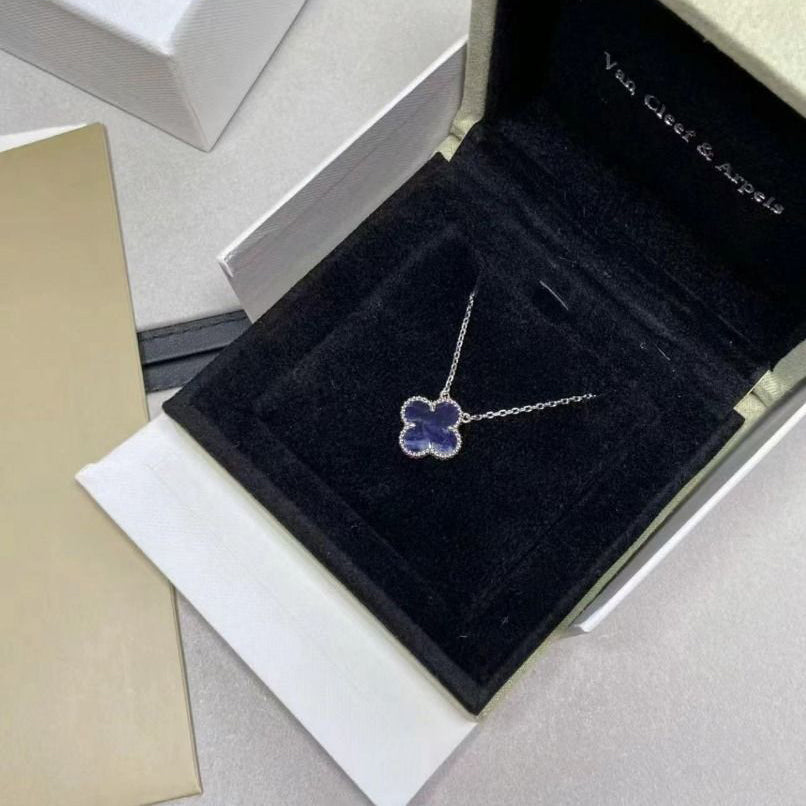 [Lumi Jewellery]CLOVER 15MM PIETERSITE NECKLACE SILVER