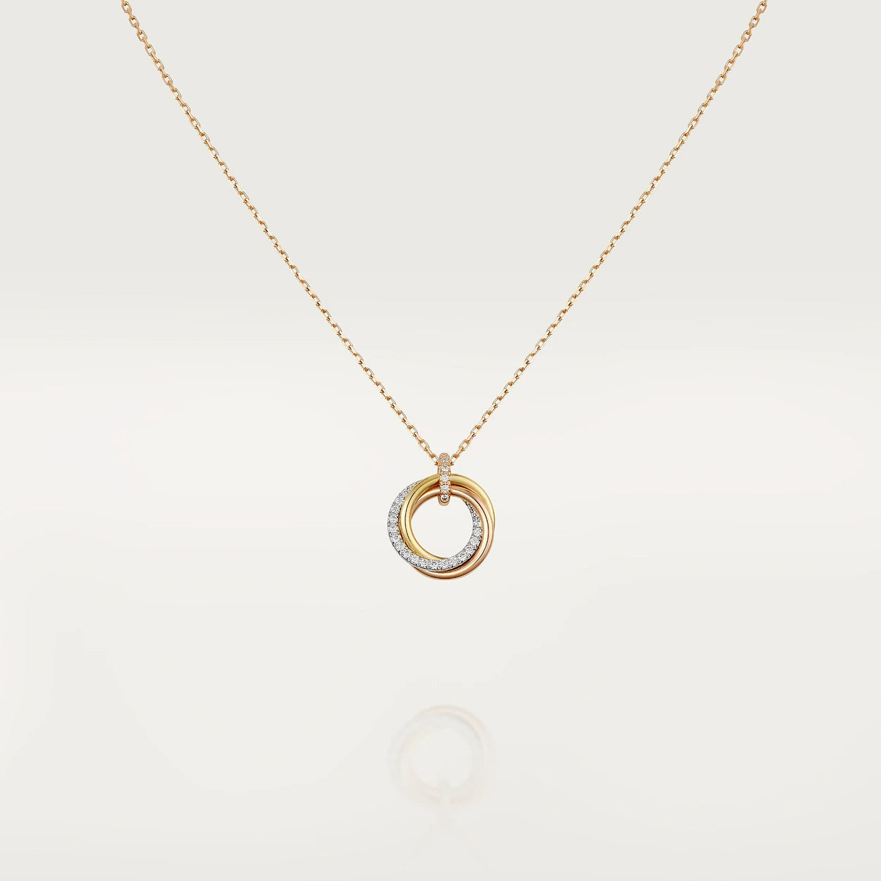 [Lumi Jewellery]TRINITY NECKLACE SILVER GOLD PINK GOLD DIAMONDS
