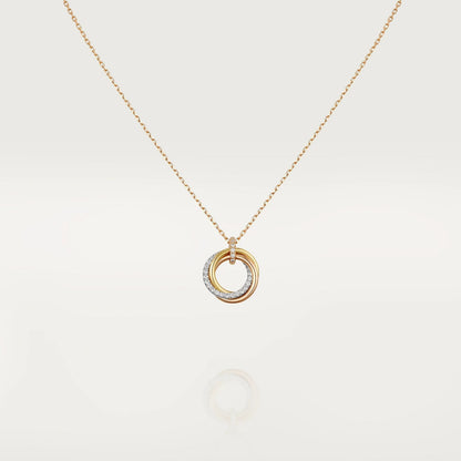 [Lumi Jewellery]TRINITY NECKLACE SILVER GOLD PINK GOLD DIAMONDS