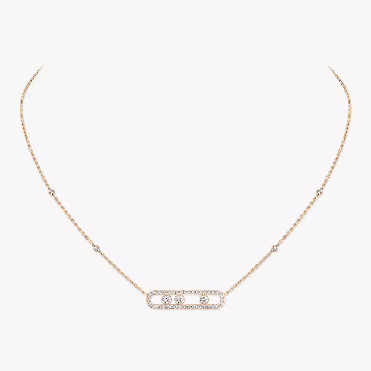 [Lumi] Move Pave_ Rose Gold Diamond Necklace